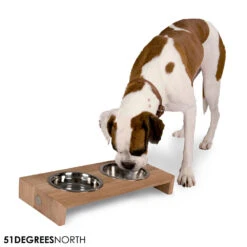 51 Degrees North Double Voerbak Teak -Hondenbenodigdheden Winkel 51 degrees north double voerbak teak 210362 1000 none