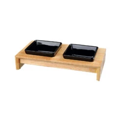 Trixie Voer-Waterbak Set - Keramiek - Hout -Hondenbenodigdheden Winkel trixie voer waterbak set keramiek hout 178702 1500 none